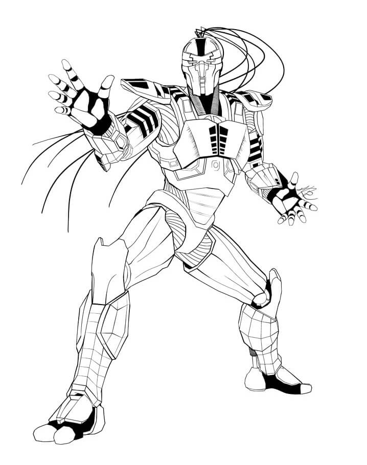 Desenho Sektor Mortal Kombat para Colorir