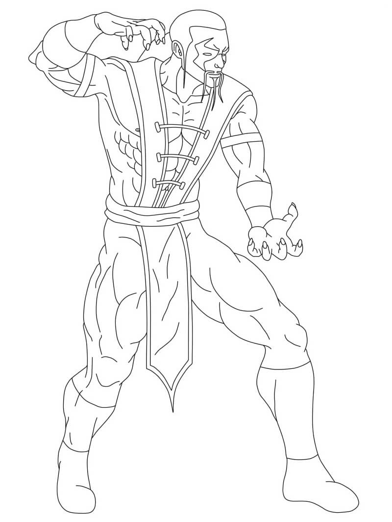 Desenho Shang Tsung Mortal Kombat para Colorir