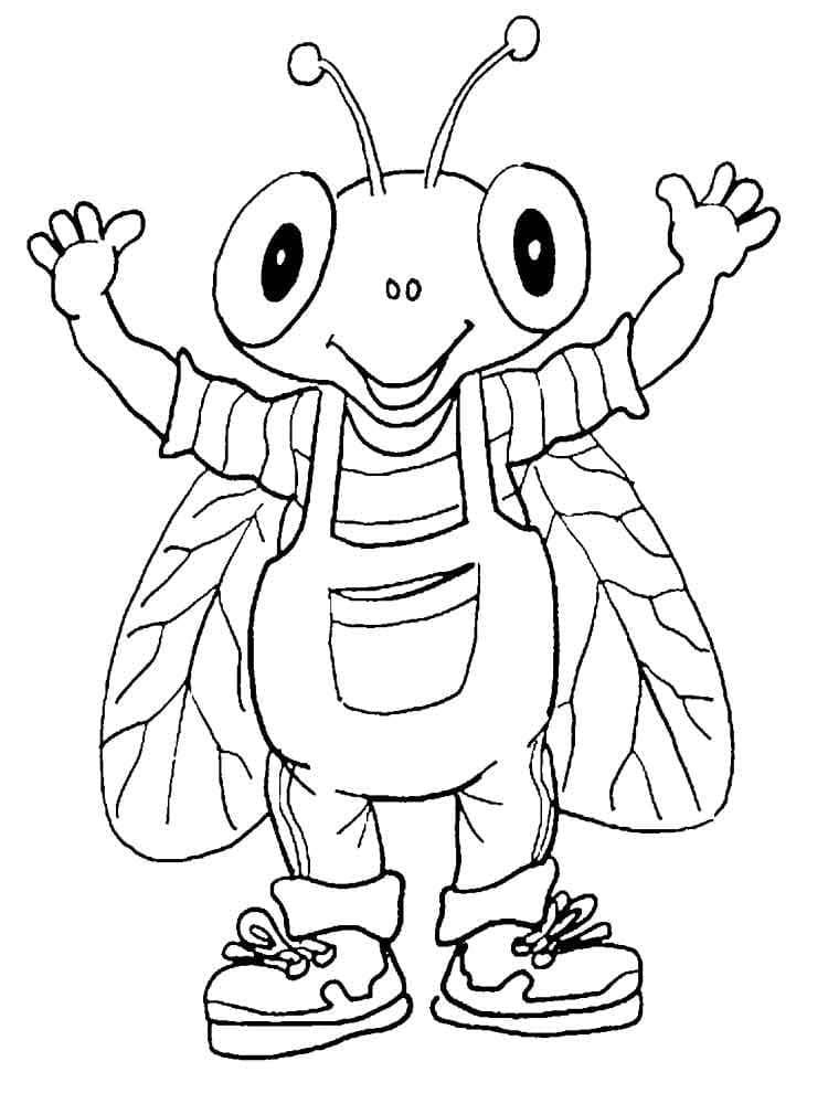 Desenho de Moscá de Desenho Animado para Colorir