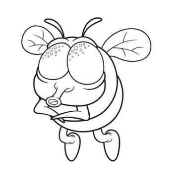 Desenho de Uma Mosca Engracada para Colorir