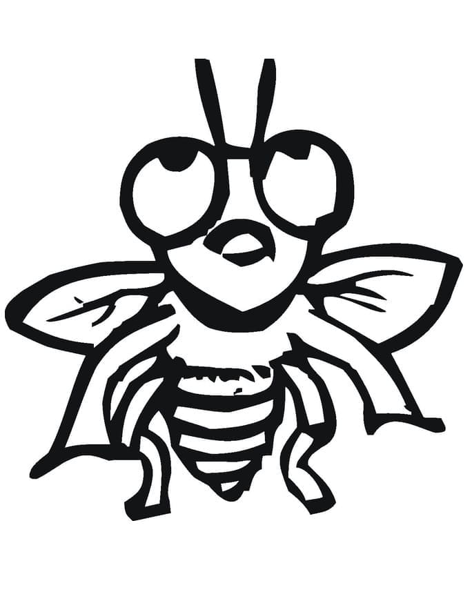 Desenho de uma Pequena Moscá para Colorir
