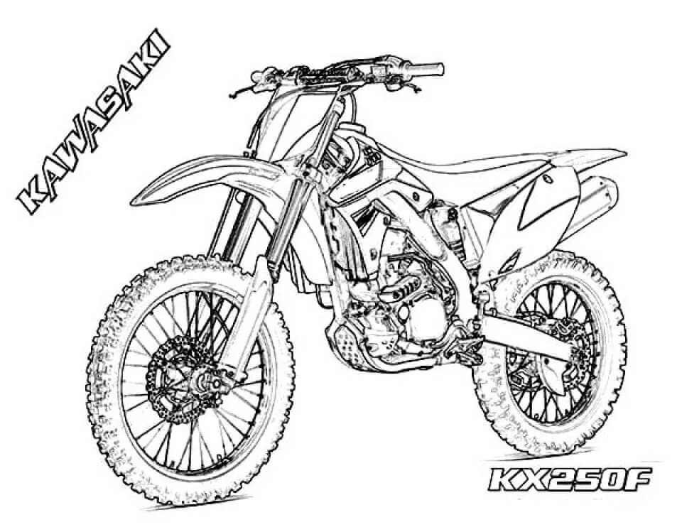 Desenho de Kawasaki Kx250F para Colorir