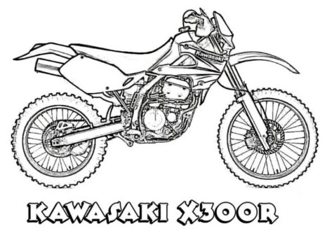 Desenho de Motokawasaki X300r para Colorir