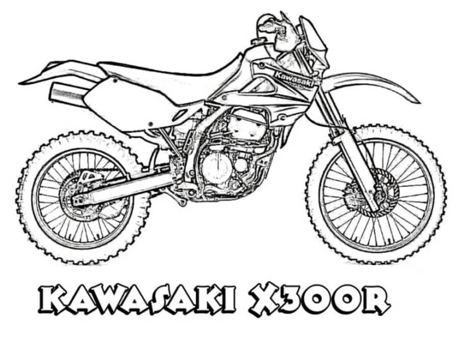 Desenho de Motokawasaki X300R para Colorir