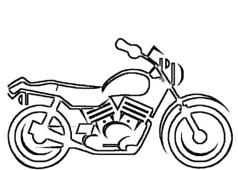 Desenho de Uma Bela Moto para Colorir