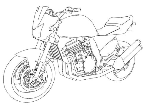 Desenho Imprimível de Moto Normal para Colorir
