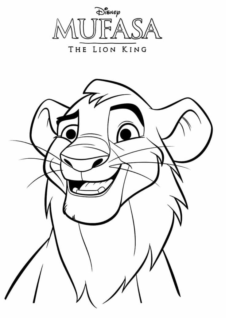 Desenho de Mufasa Feliz para Colorir