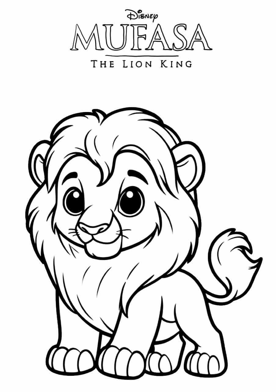 Desenho de Mufasa Fofo para Colorir