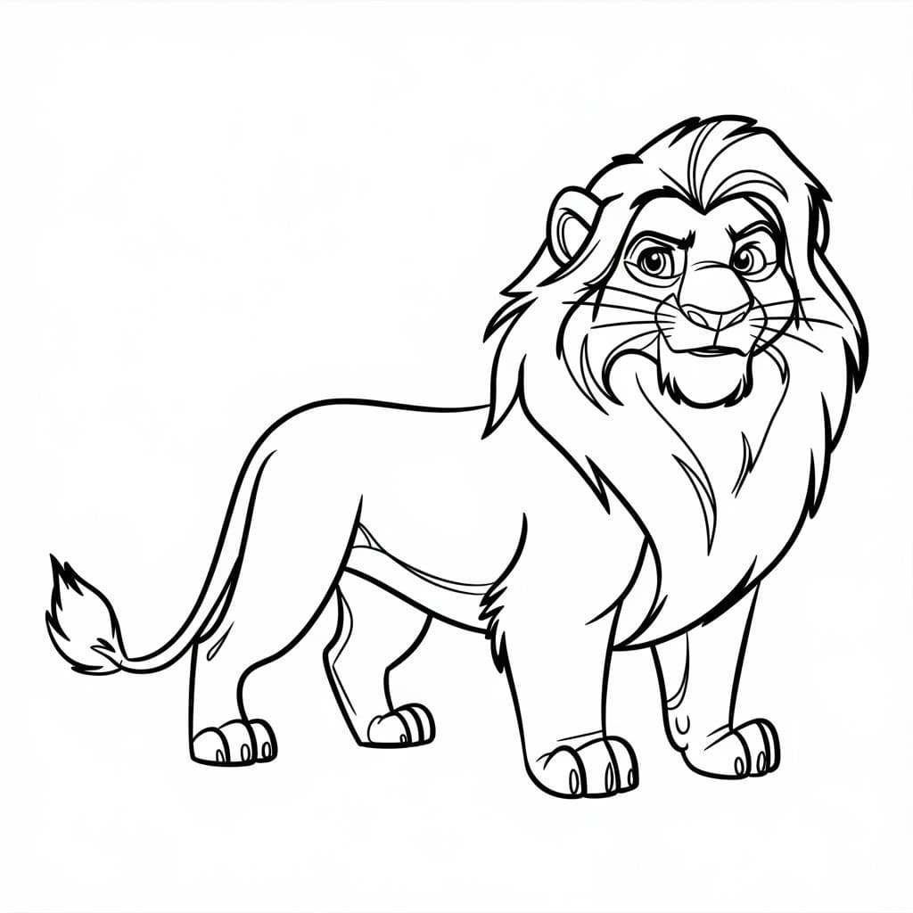 Desenho de Mufasa Imprimivel para Crianças para Colorir