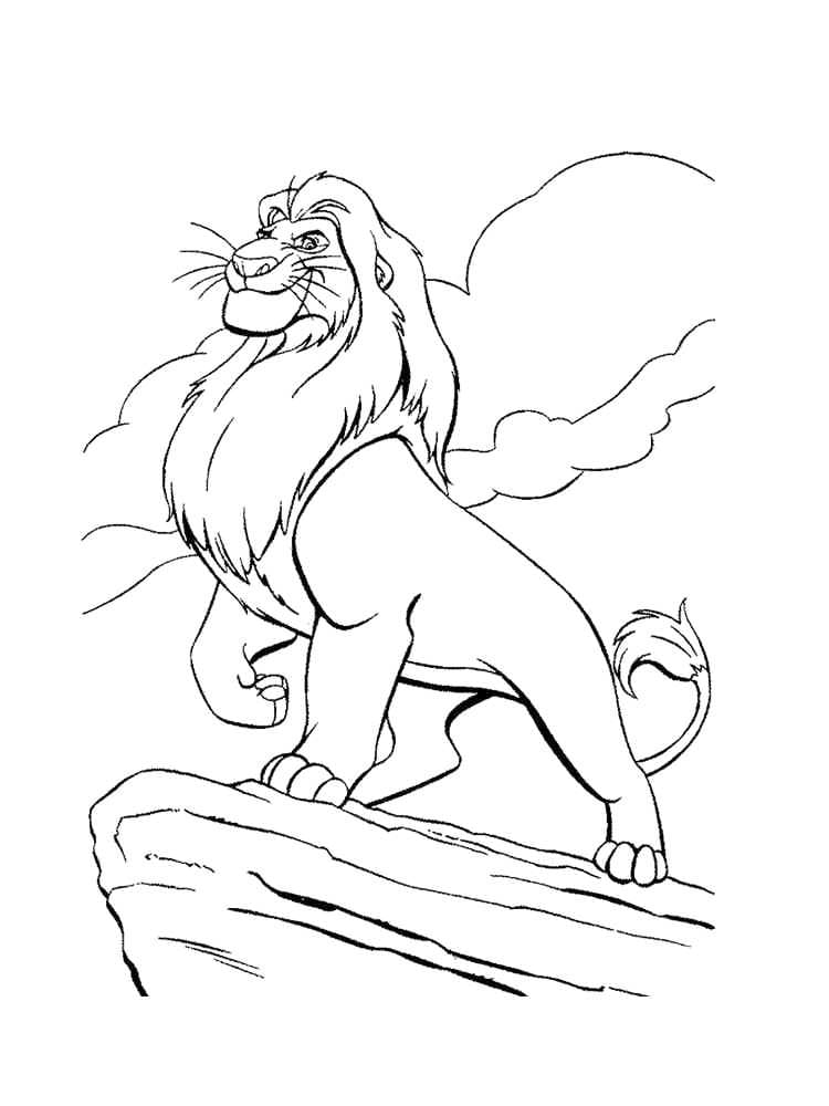 Desenho de Mufasa Incrível para Colorir