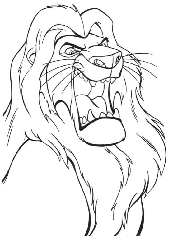 Desenho de Mufasa Irritado para Colorir