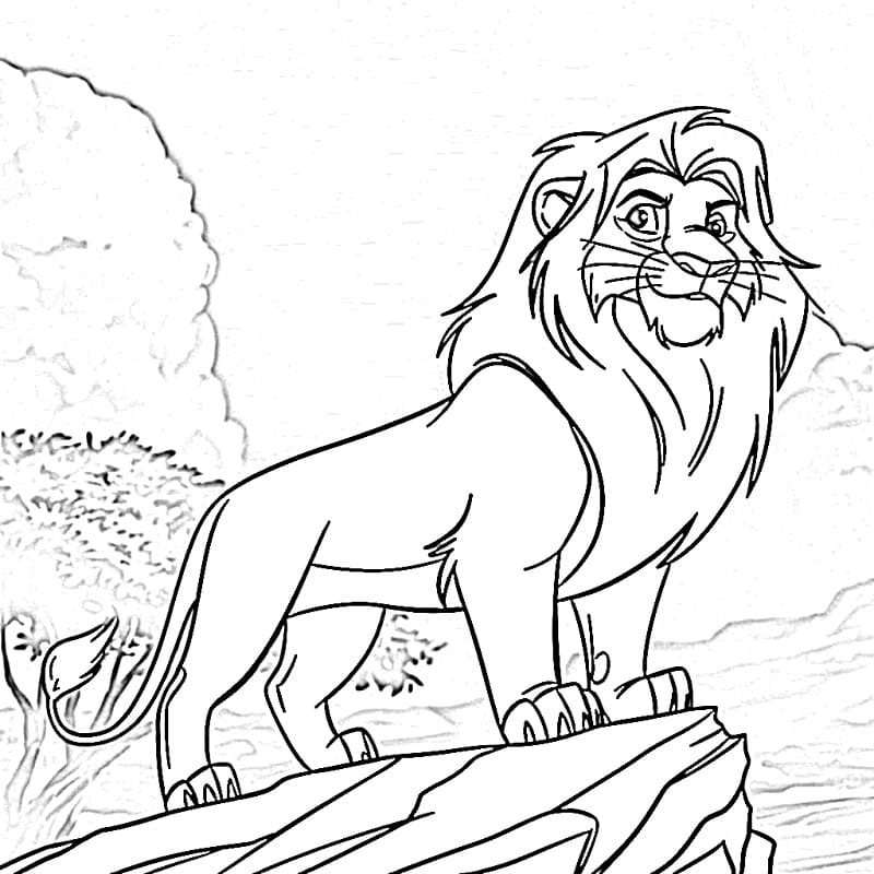 Desenho de Mufasa para Crianças para Colorir