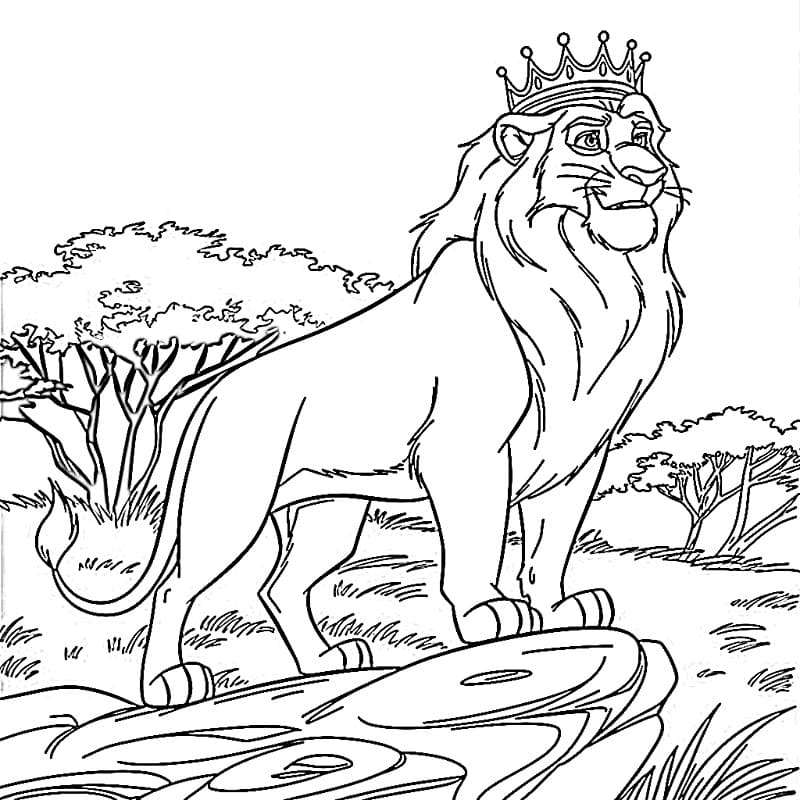Desenho de Mufasa Rei Leão para Colorir