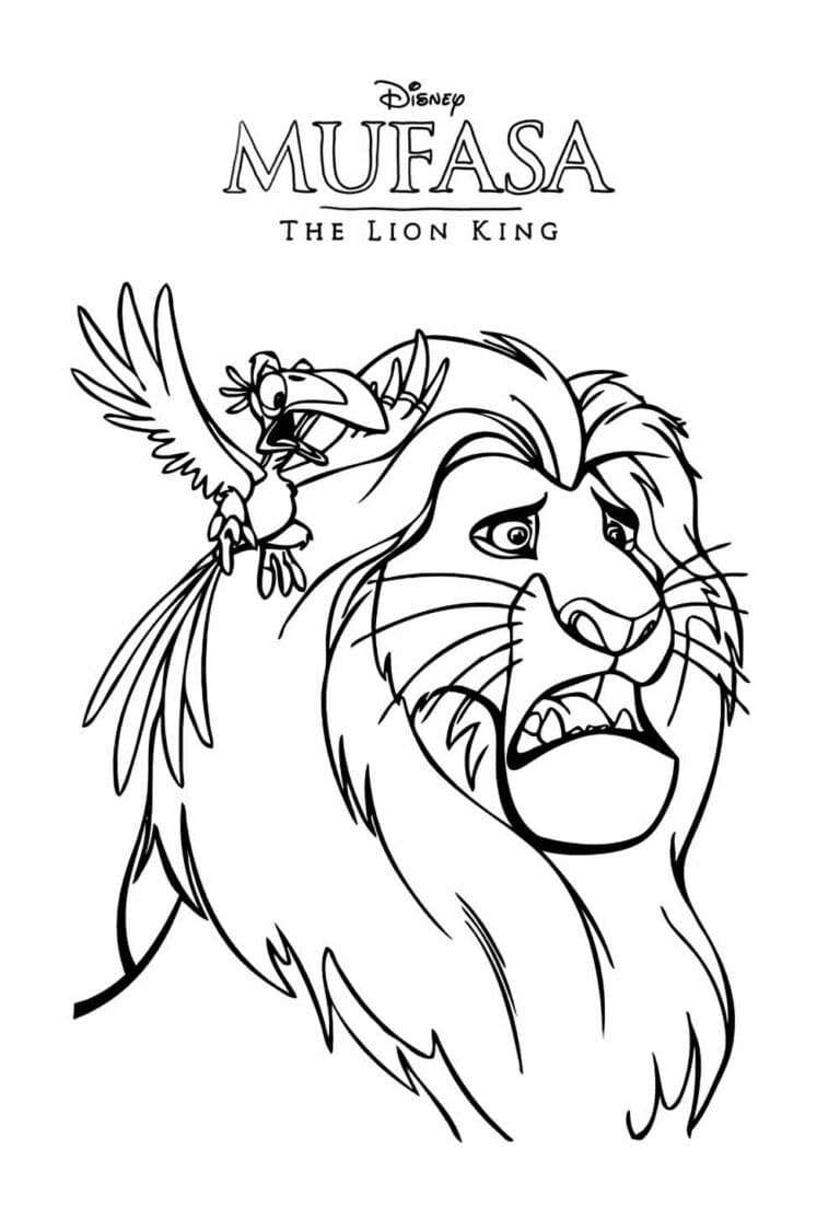 Desenho de Mufasa e Zazu para Colorir