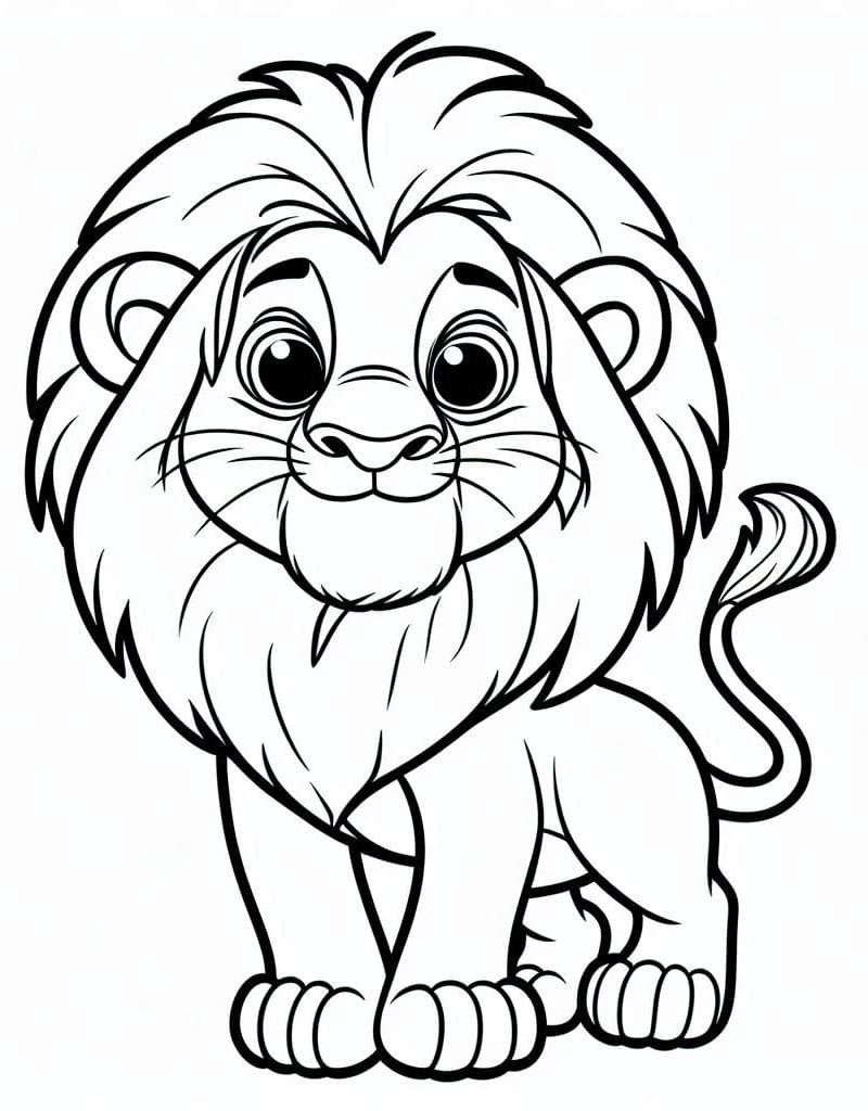 Desenho de Rei Leão Mufasa Fofo para Colorir