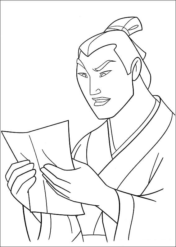 Desenho de Capitão Li Shang para Colorir