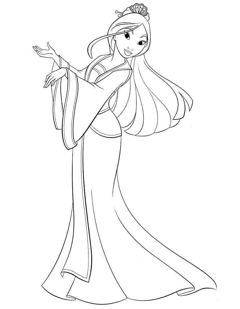 Desenho de Mulan Imagens para Colorir
