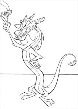 Desenho de Mushu Bravo para Colorir