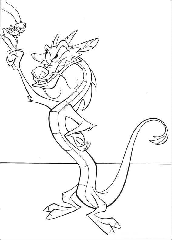 Desenho de Mushu Bravo para Colorir