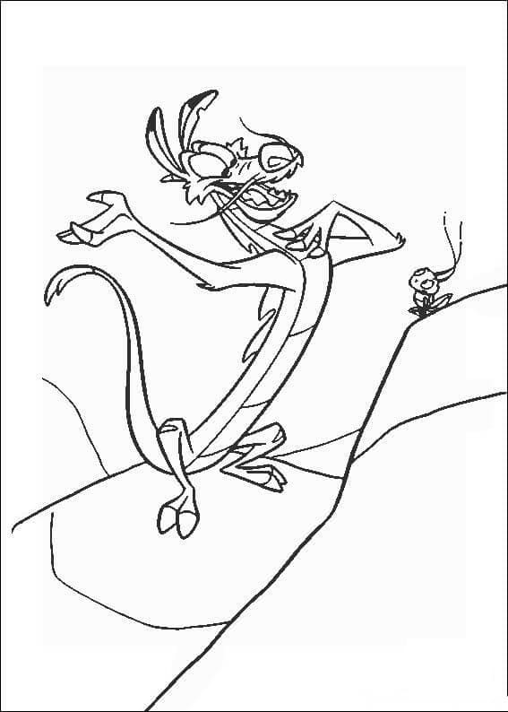 Desenho de Mushu Cantando para Colorir