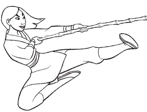 Desenho Mulan de Disney para Colorir