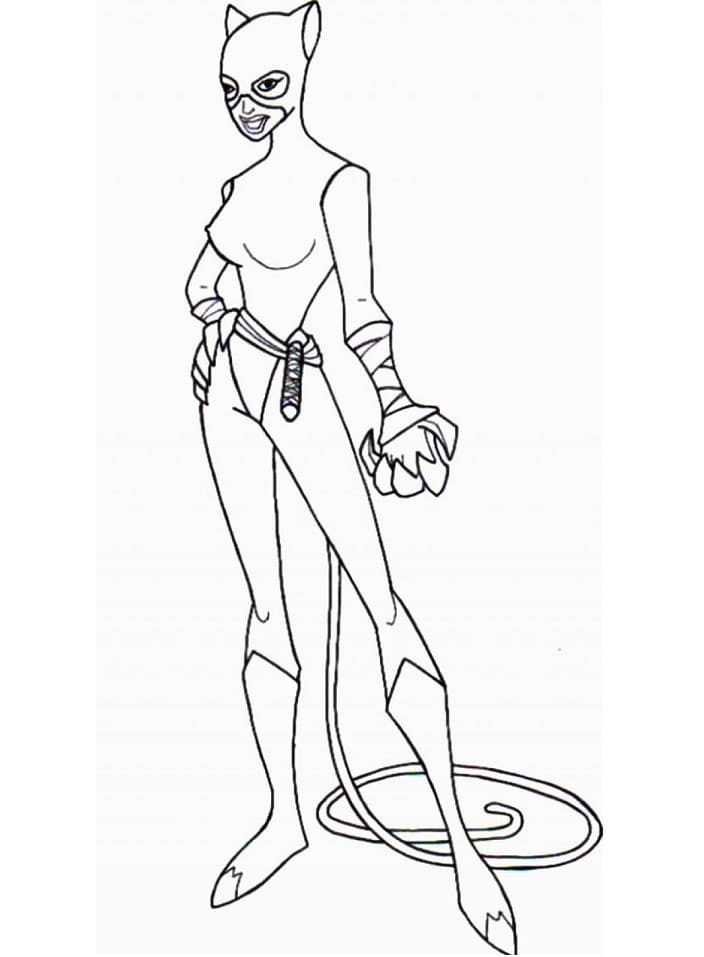 Desenho Dc Mulher Gato para Colorir