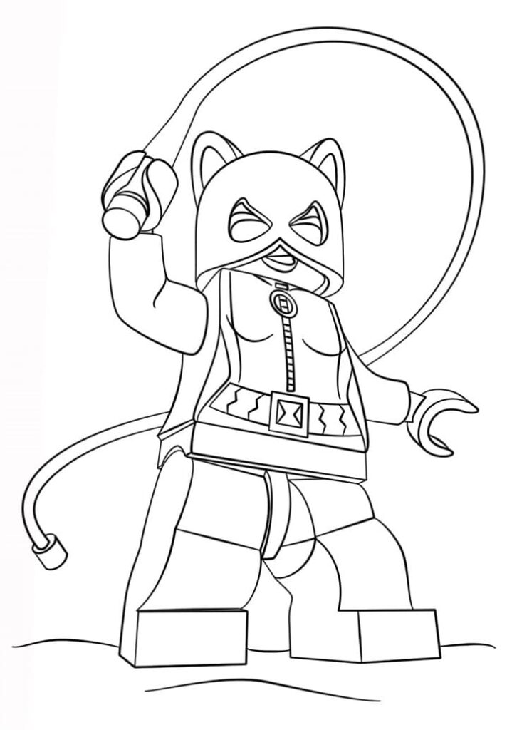 Desenho de Lego Mulher Gato para Pintar Grátis