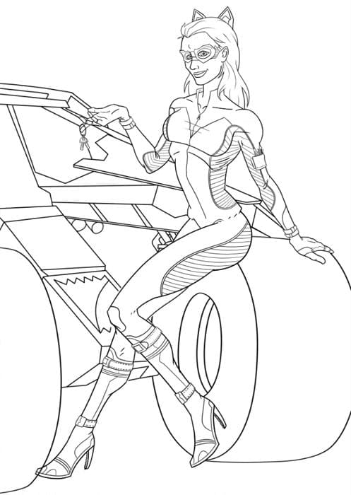 Desenho de Mulher Gato Imagens para Colorir