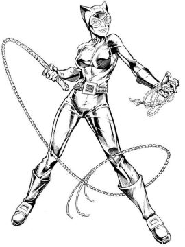 Desenho de Mulher Gato para Colorir