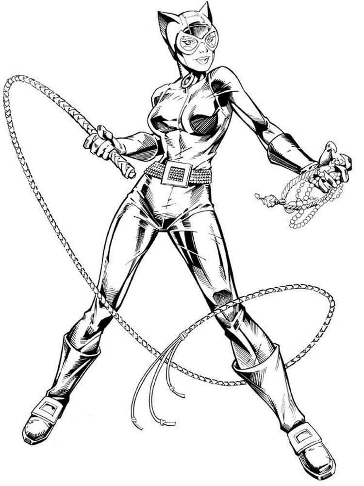 Desenho de Mulher Gato para Colorir