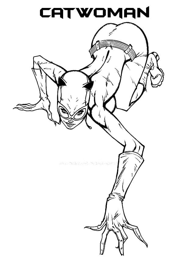 Desenho de Mulher Gato para Imprimir