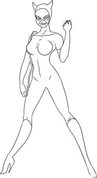 Desenho de Mulher Gato Pdf grátis
