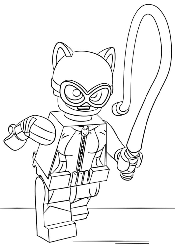Desenho Lego da Mulher Gato para Colorir Infantil