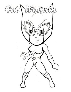 Desenho Mulher Gato Fofa para Colorir