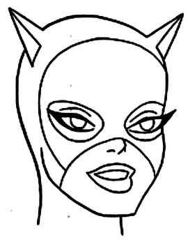 Desenho Pdf Rosto de Mulher Gato para Colorir