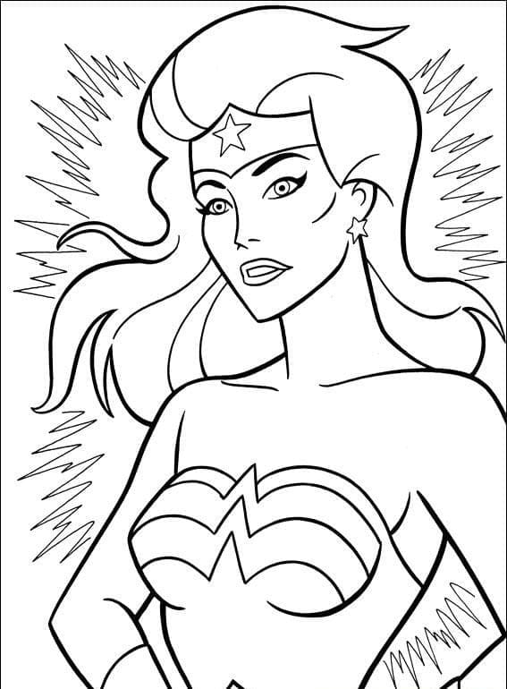 Desenho de Dc Ligá da Justiça Mulher Maravilhá para Colorir