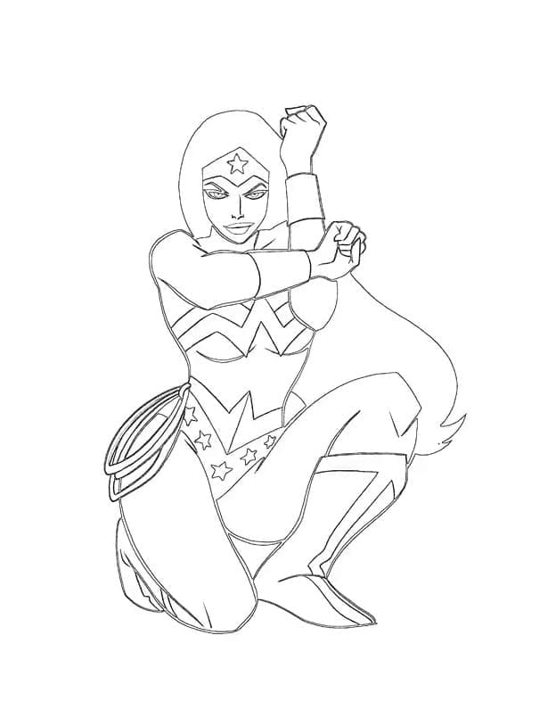Desenho de Imagem de Mulher Maravilhá para Colorir
