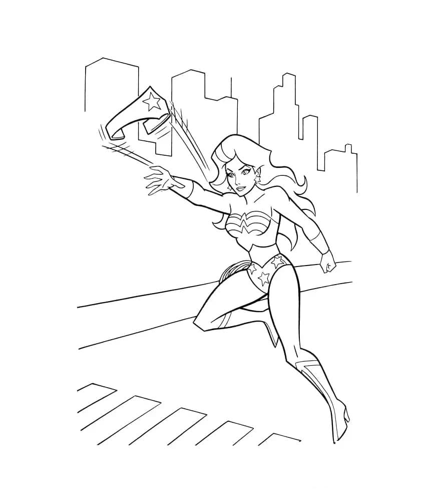 Desenho de Mulher Maravilhá Dc Comics para Colorir