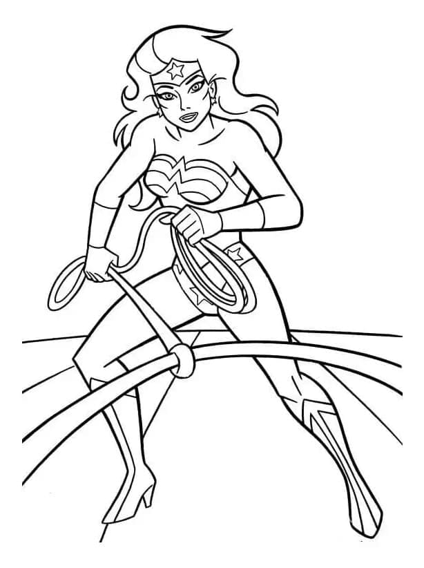 Desenho de Mulher Maravilhá Dc Super Heróina para Colorir