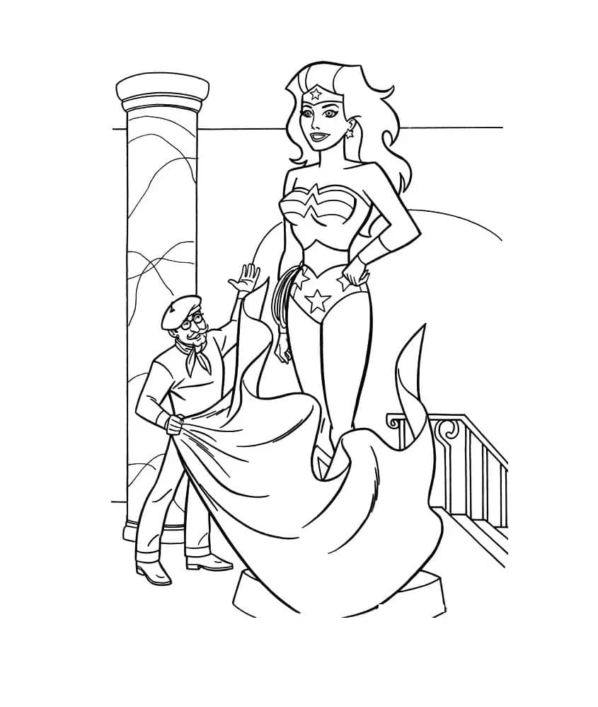 Desenho de Mulher Maravilhá Imprimivel para Crianças para Colorir