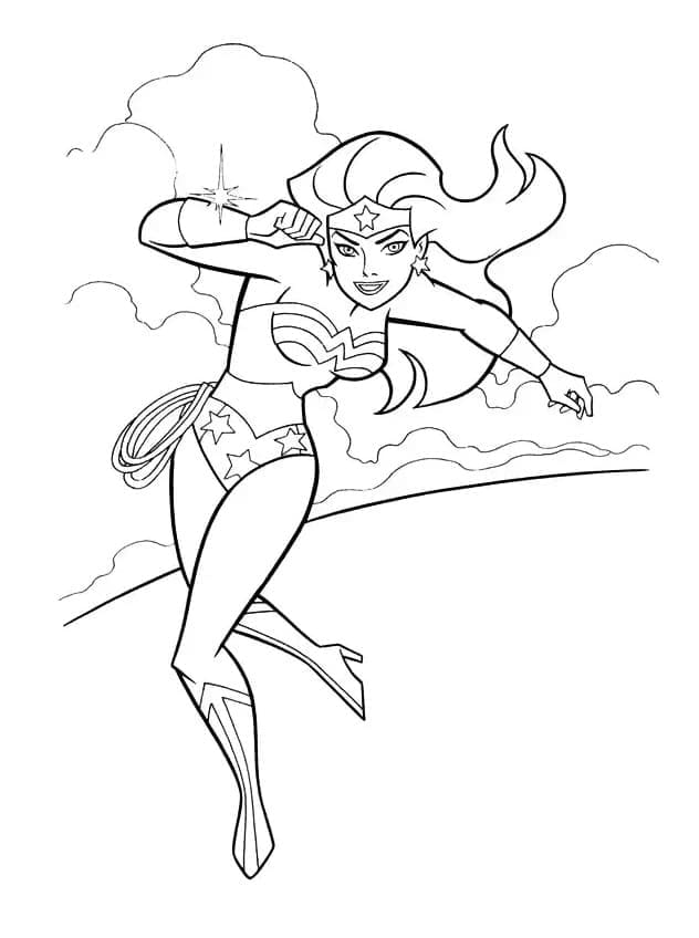 Desenho de Mulher Maravilhá Imprimivel para Colorir