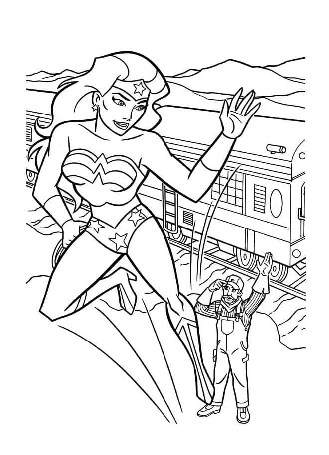 Desenho de Mulher Maravilhá Incrível para Colorir