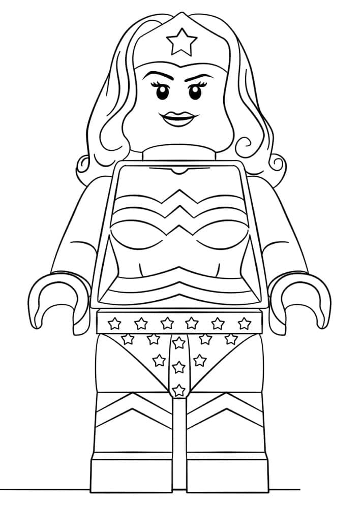 Desenho de Mulher Maravilhá Lego para Colorir