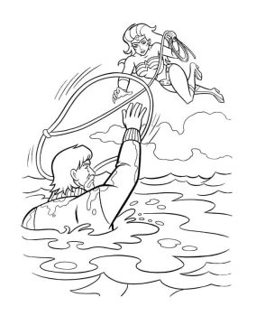 Desenho de Mulher Maravilha Super heróina Dc para Colorir