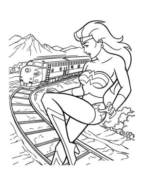 Desenho de Mulher Maravilha Super heróina para Colorir