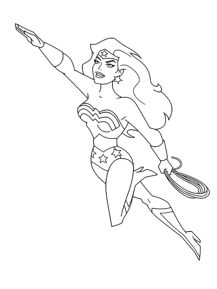 Desenho de Mulher Maravilhá de Dc Comics para Colorir