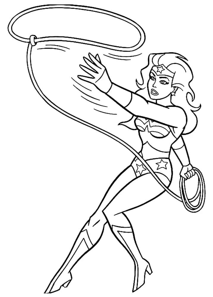 Desenho de Mulher Maravilhá de Dc Ligá da Justiça para Colorir