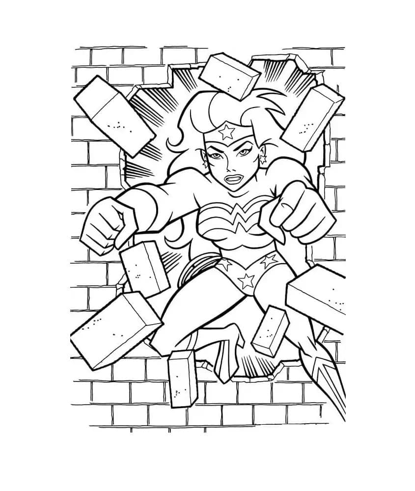 Desenho de Super Heróina Mulher Maravilhá para Colorir