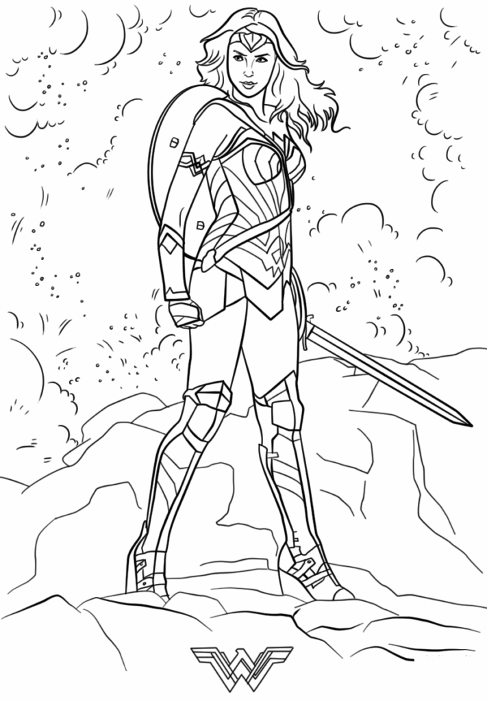 Desenho de Mulher Maravilhá para Colorir