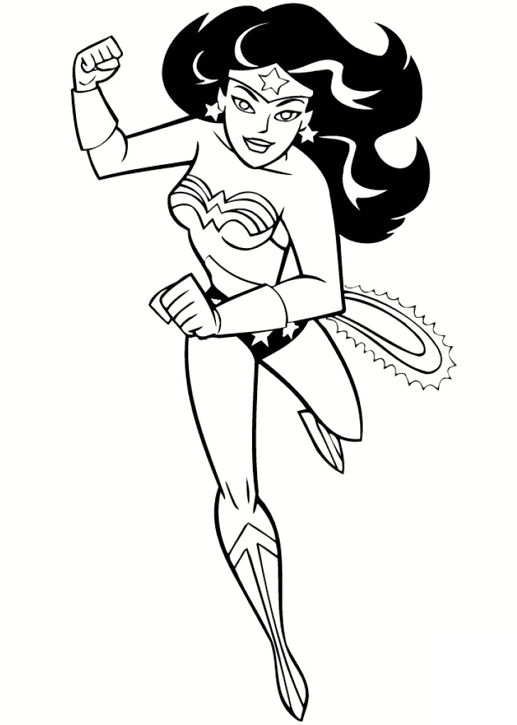 Desenho de Mulher Maravilhá para Imprimir